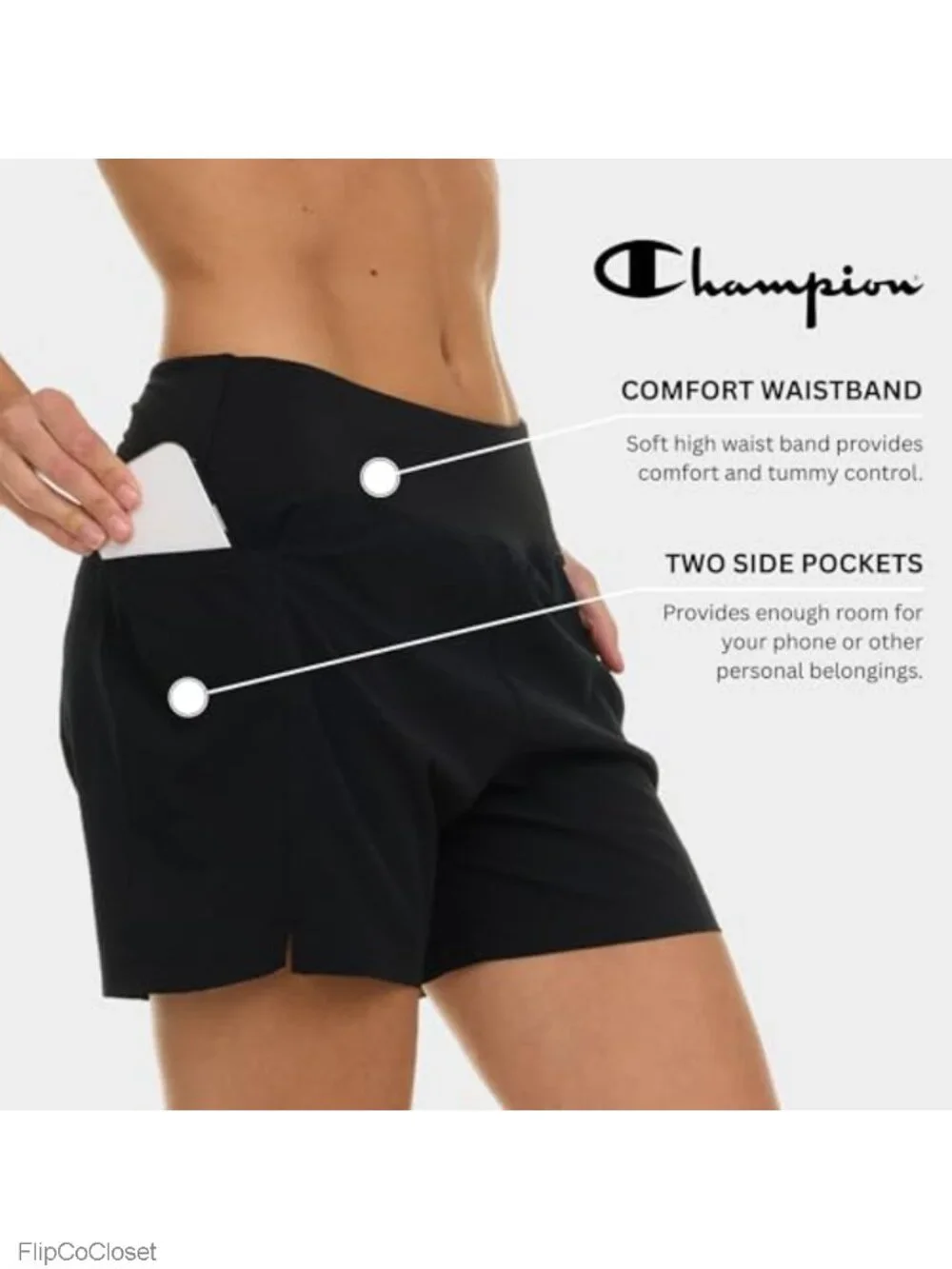 Champion Women's Quick-Dry Board Shorts with Pockets, UPF 15 Swim Bottoms